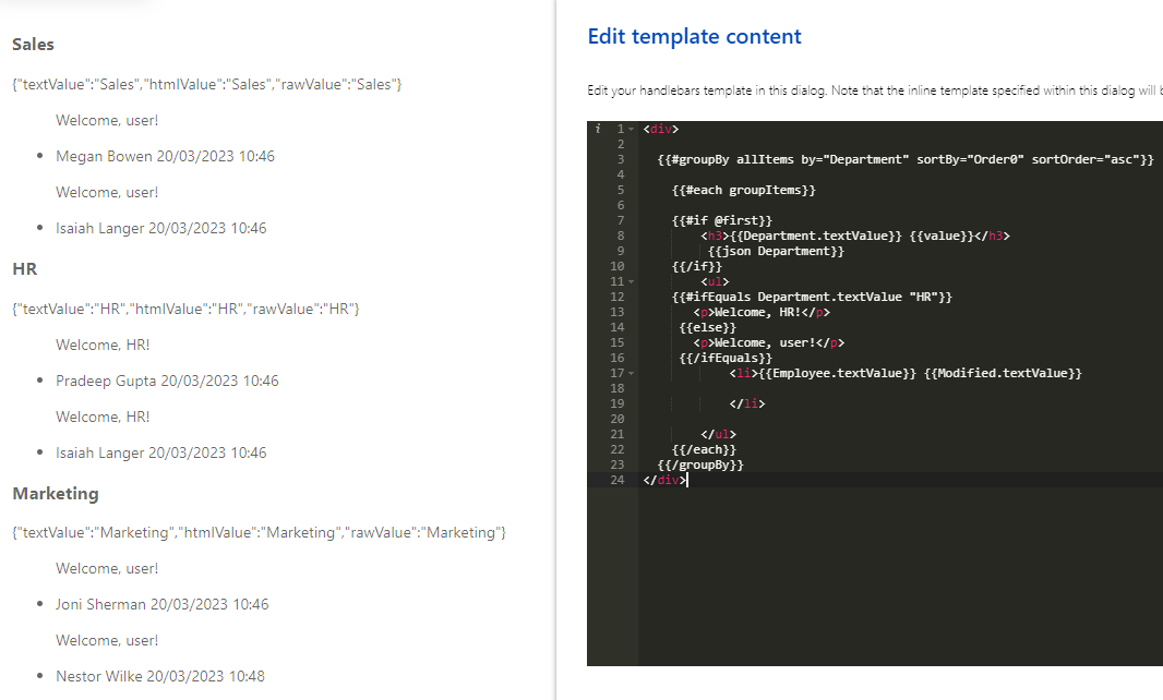 Tip of the day handlebar helper ifEquals, join, json, math, switch